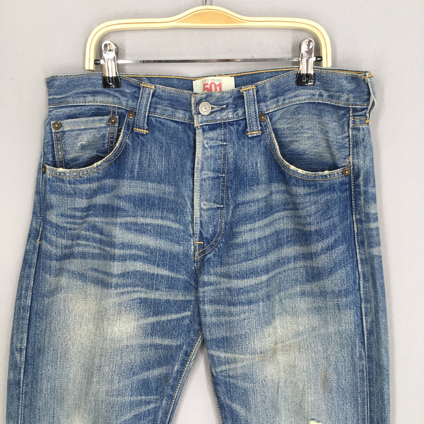 Levi's 501 Faded Blue Stonewash Jeans Size 29x32