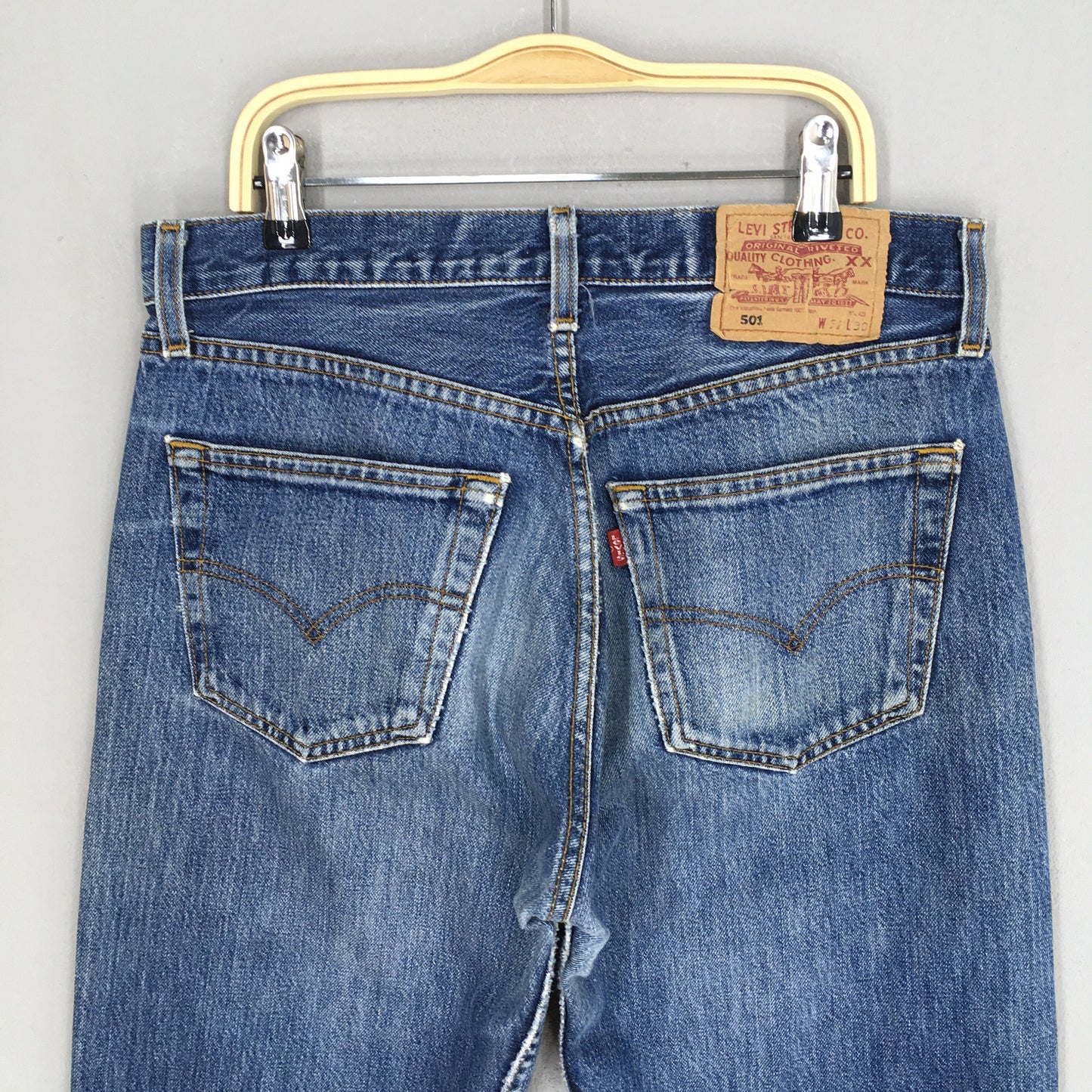 Levi's 501 Faded Blue Jeans Stonewash Size 30x29.5