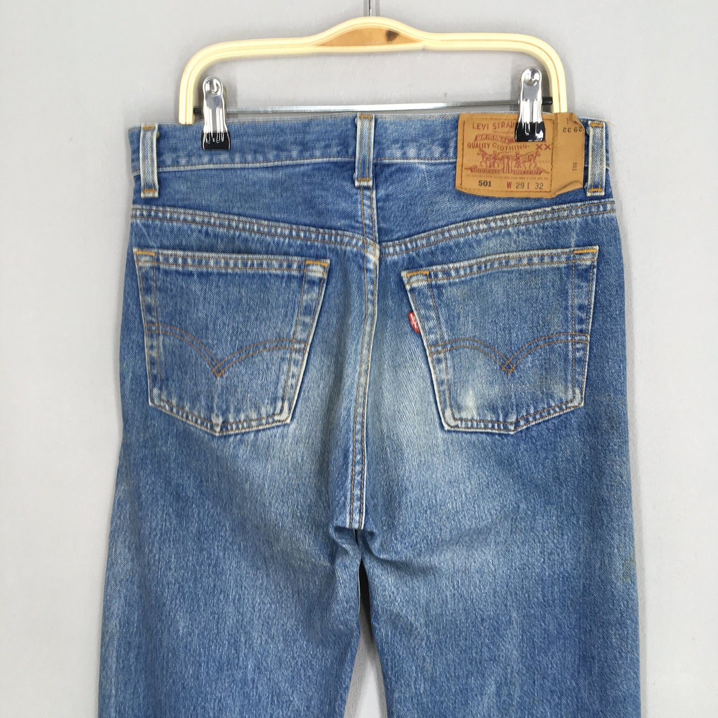 Levi's 501 Faded Blue Jeans Stonewash Size 28x32