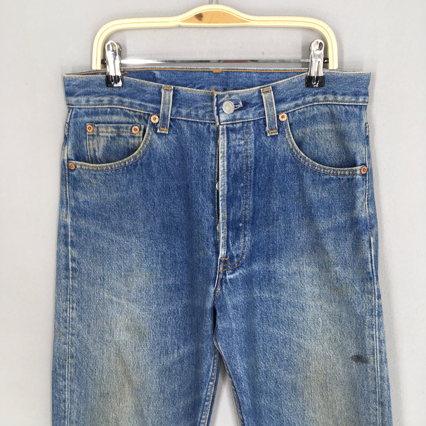 Levi's 501 Faded Blue Jeans Stonewash Size 28x32