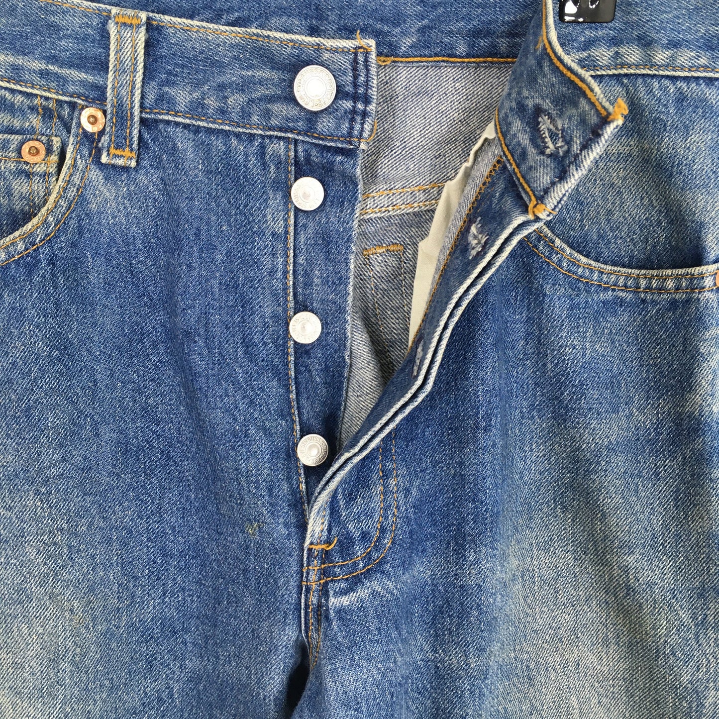 Levi's 501 Faded Blue Jeans Stonewash Size 28x32