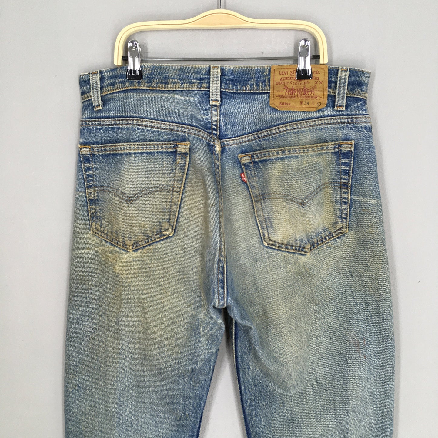 Levi's 501XX Distressed Ripped Stonewash Jeans Size 32x30