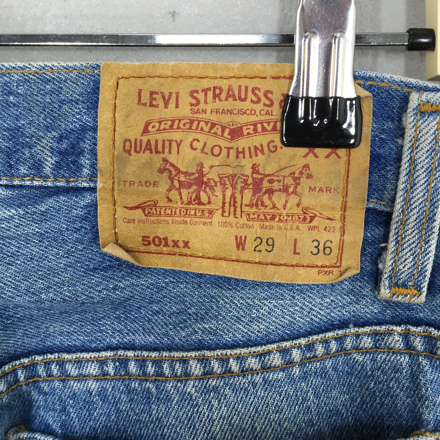 Levi's 501XX Faded Blue Stonewash Jeans Size 28x32