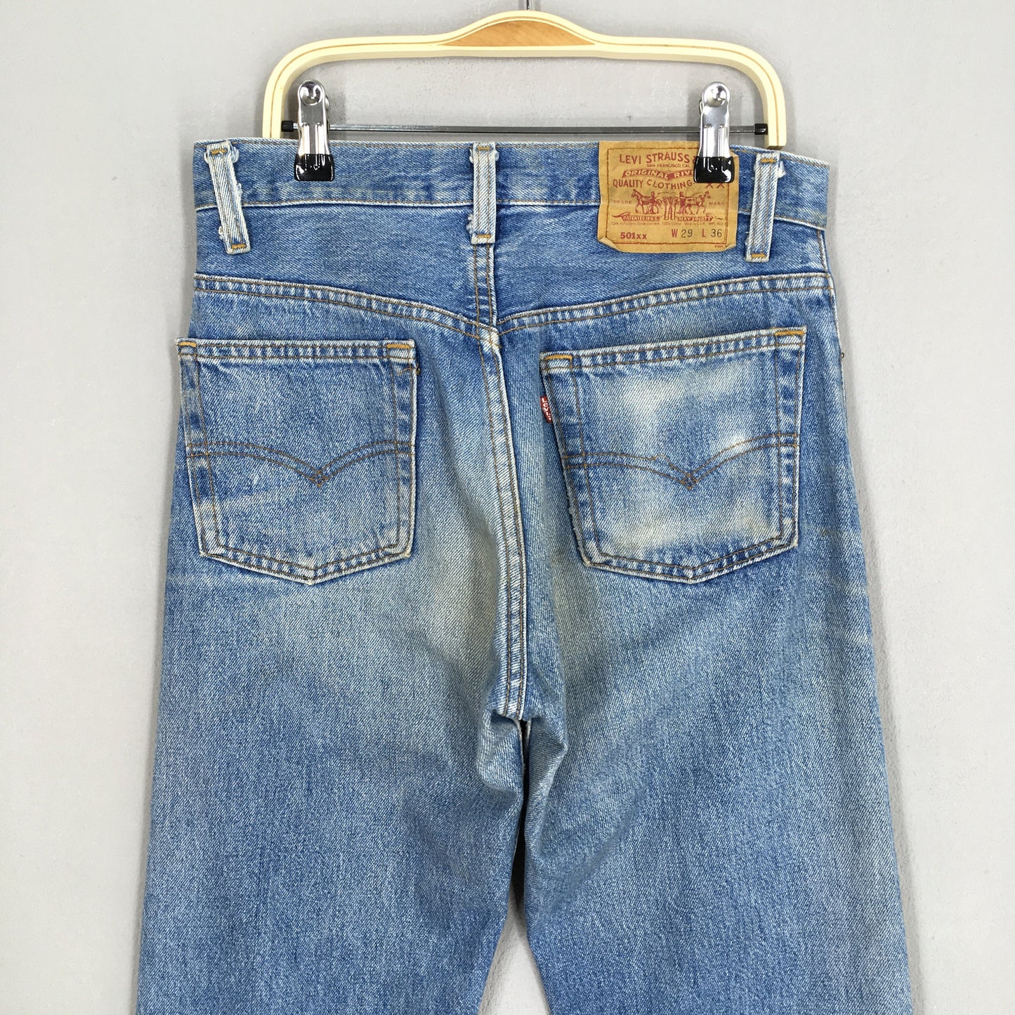 Levi's 501XX Faded Blue Stonewash Jeans Size 28x32