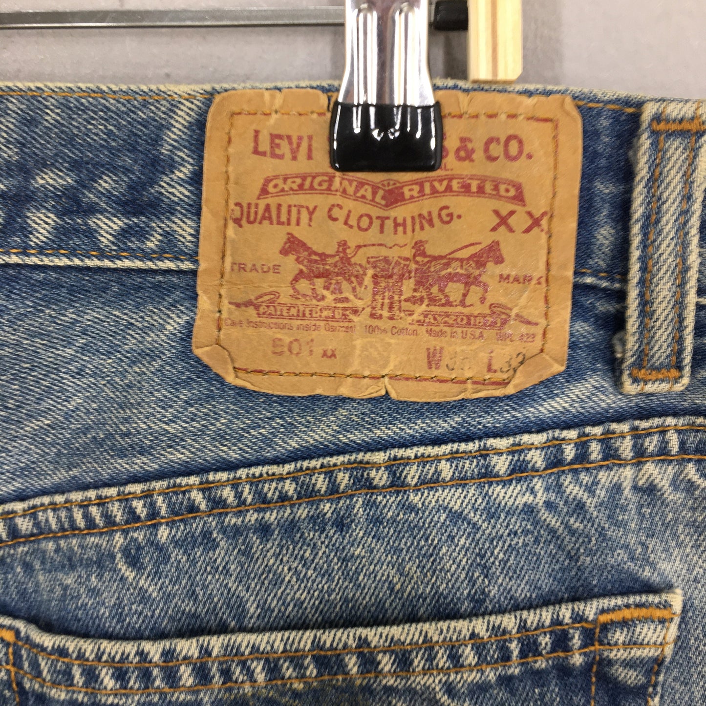 Levi's 501XX Faded Blue Stonewash Jeans Size 32x29