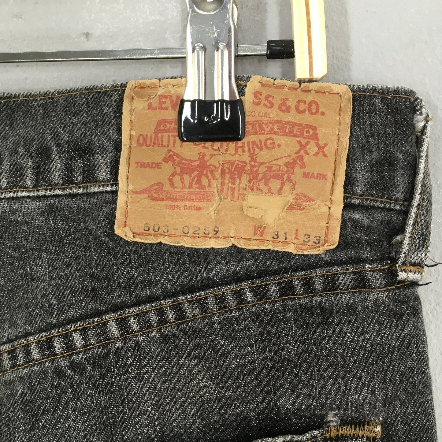 Levi's 503 Black Faded High Waisted Jeans Size 29x28.5