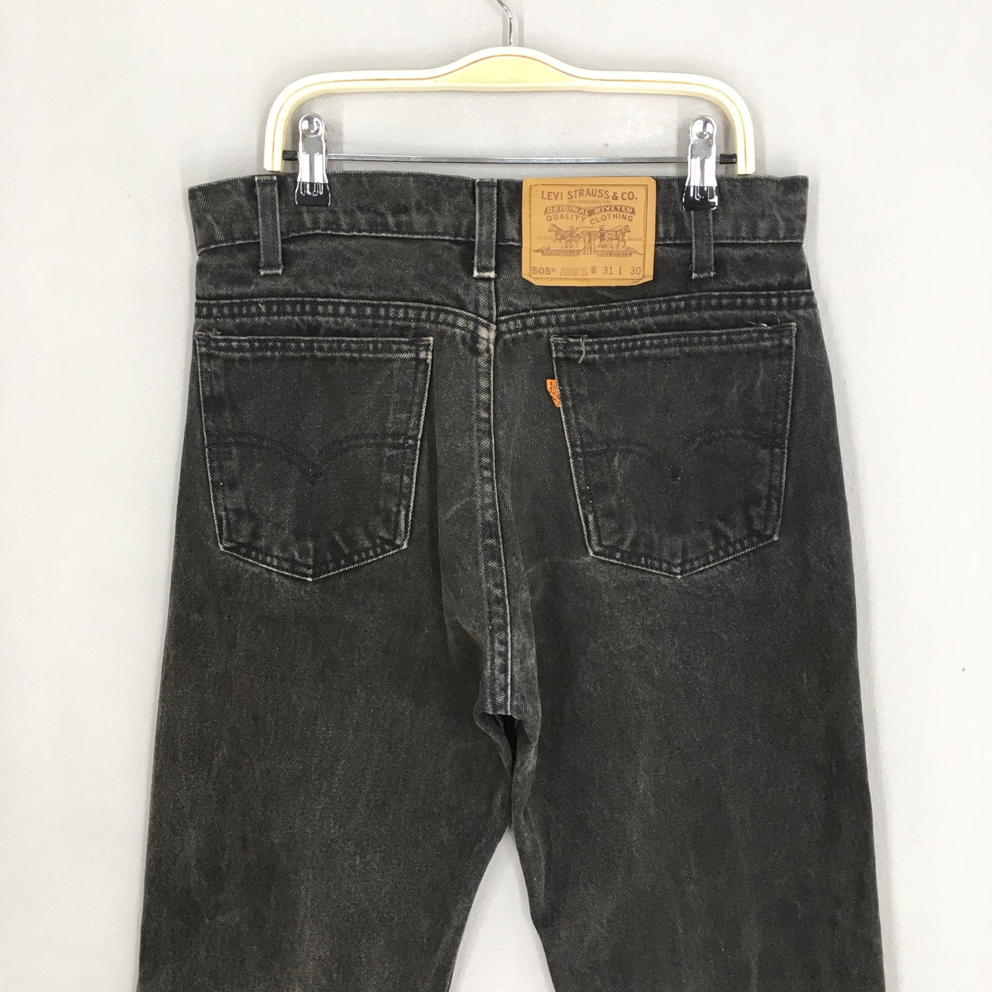 Levi's 505 Faded Black High Waisted Jeans Size 29x30