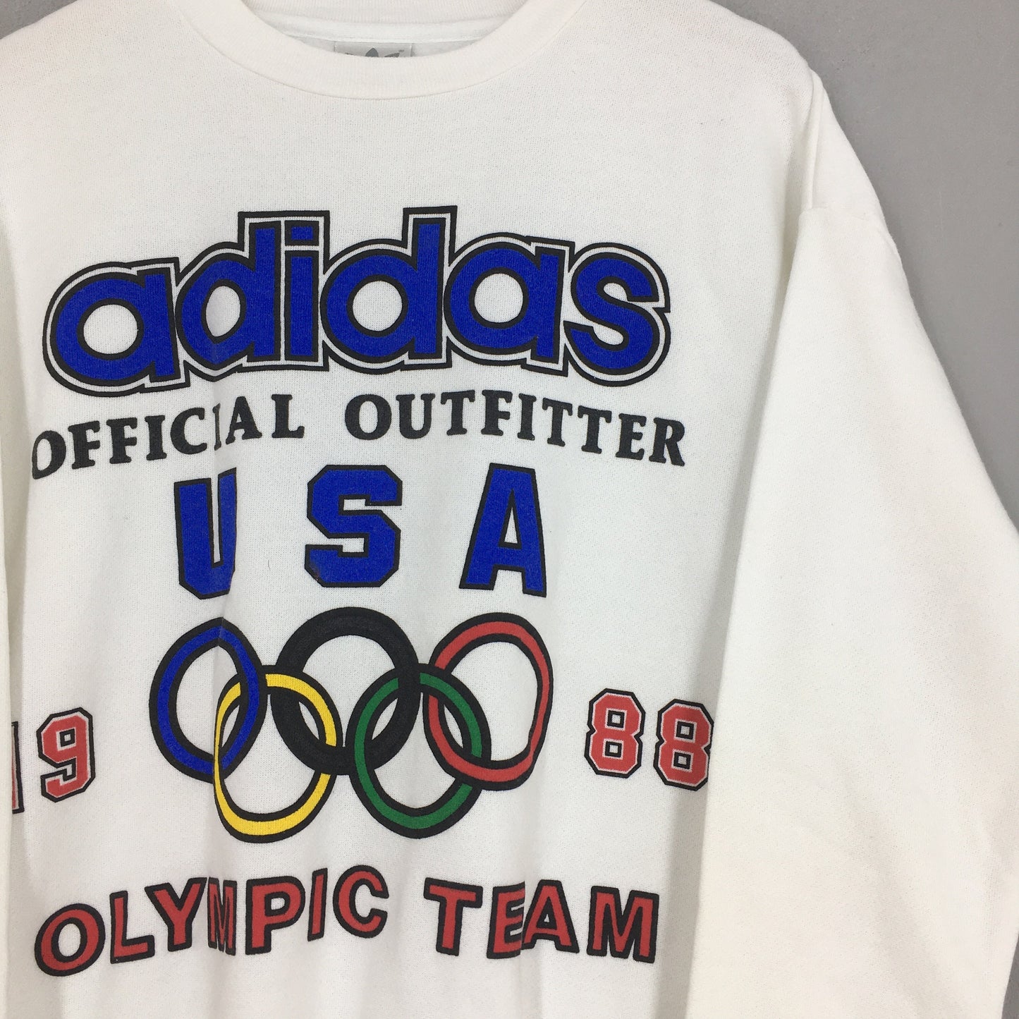 Adidas Usa Olympic Team White Sweatshirt Small