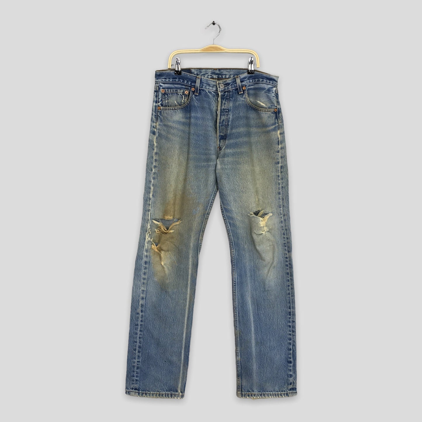 Levi's 501XX Distressed Ripped Jeans Size 31x32