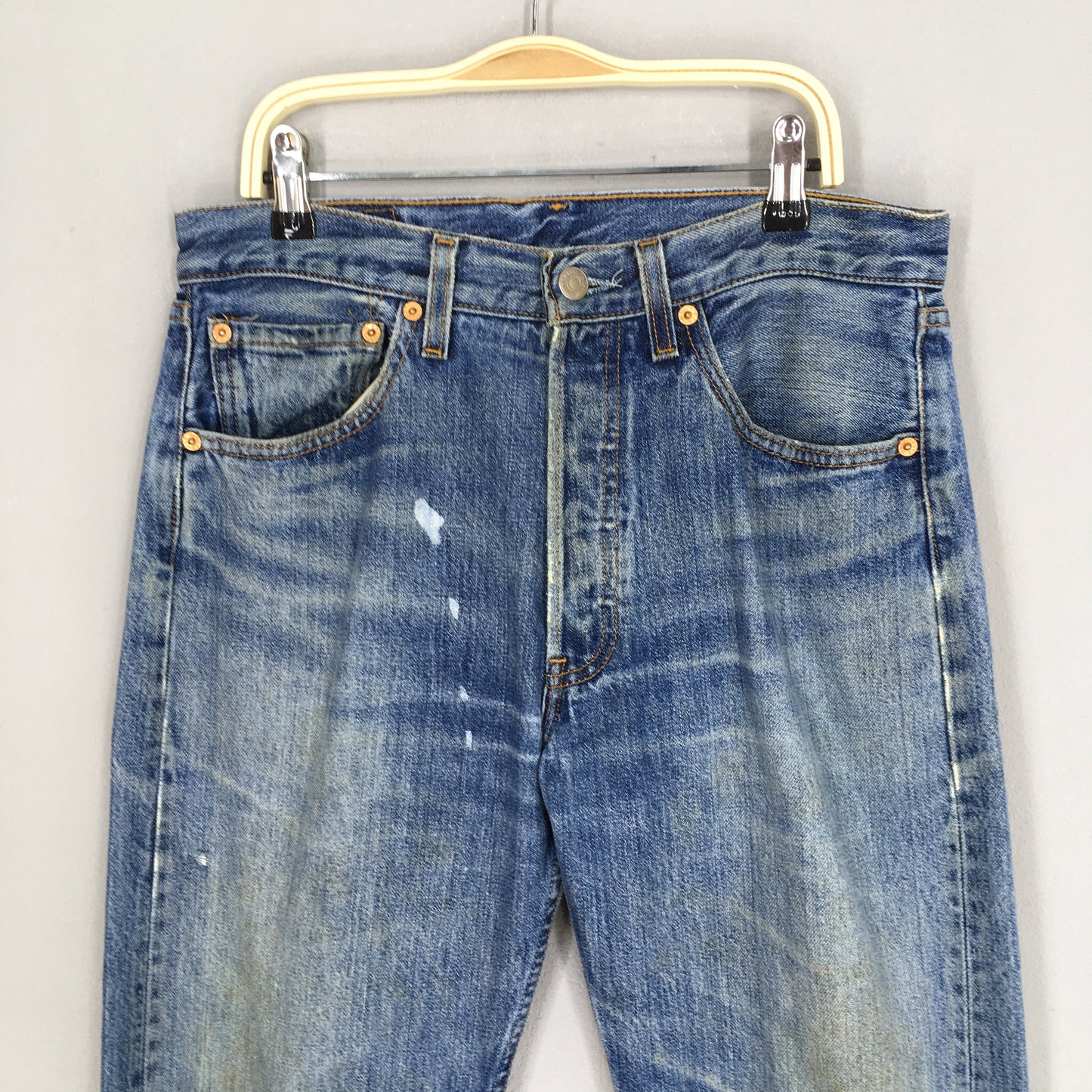 Levi's 501 Stonewash Distressed Ripped Jeans Size 29x31