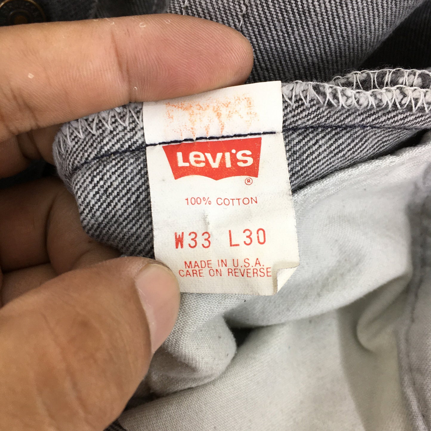 Levi's 501 Dark Gray Release Hem Jeans Size 31x27