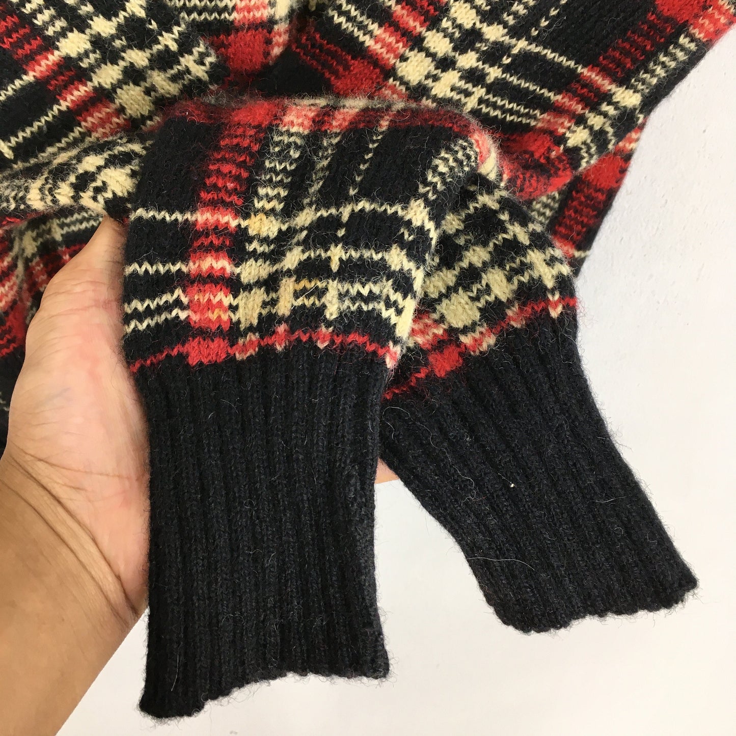 Polo Ralph Lauren Checkered Wool Knitwear Small