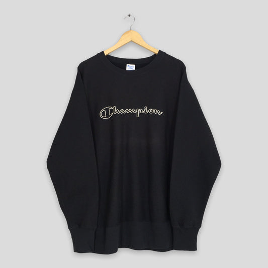 Champion Reverse Weave Black Jumper XLarge