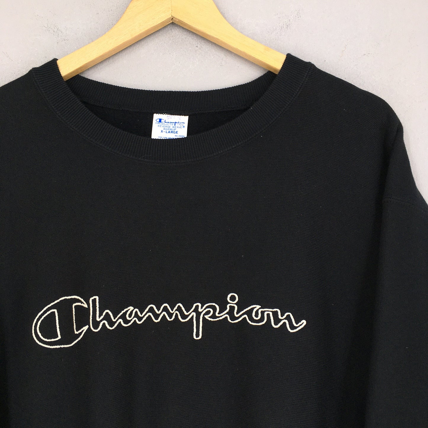 Champion Reverse Weave Black Jumper XLarge