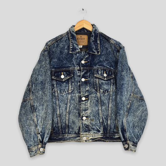 Edwin Trucker Denim Trucker Acid Wash Jacket Medium