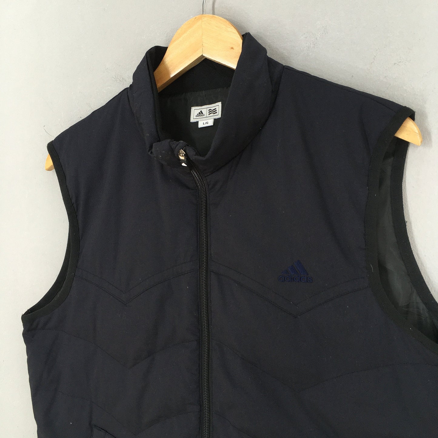 Adidas Three Stripes Vest Black Jacket Large