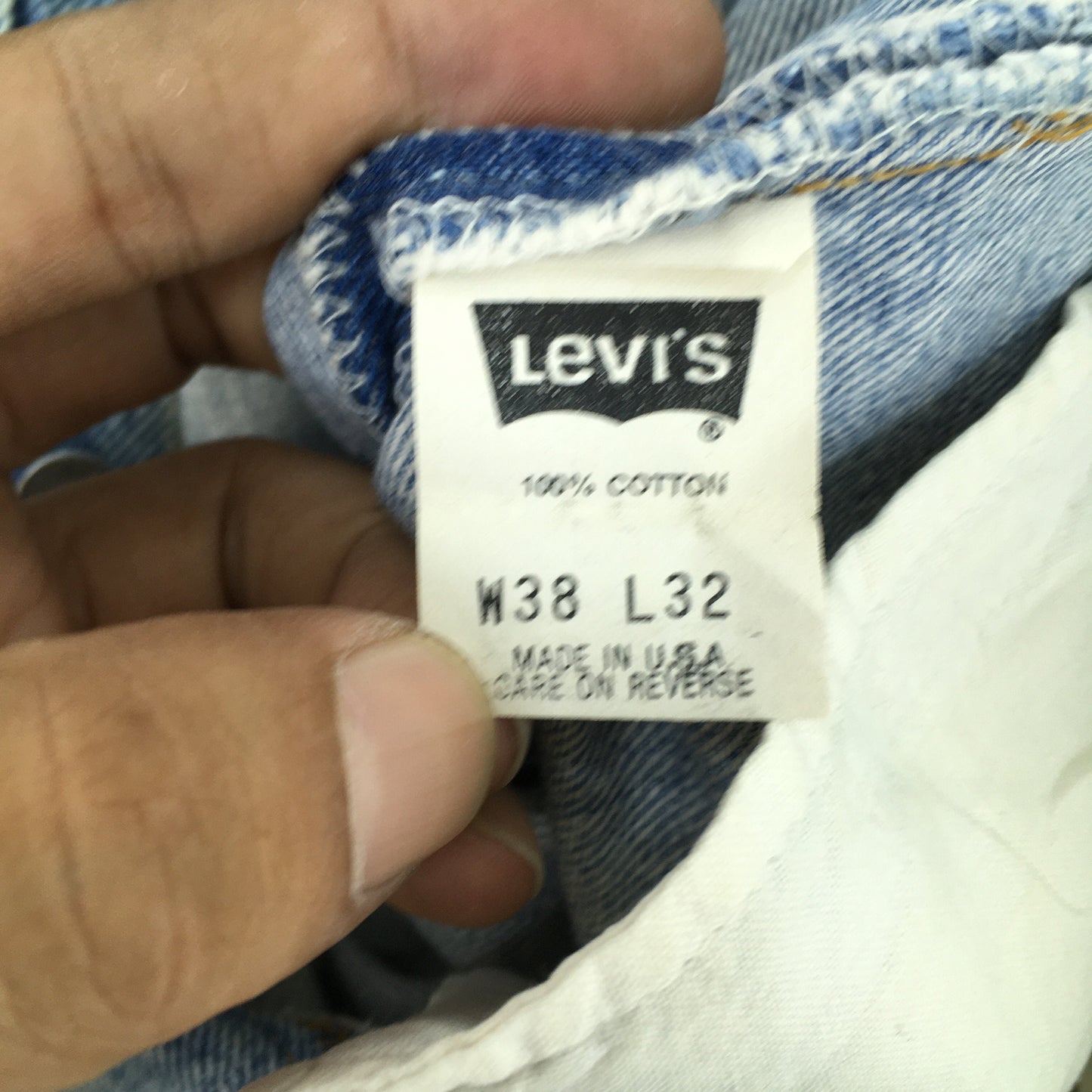 Levi's 501 Faded Blue Stonewash Jeans Size 35x28.5