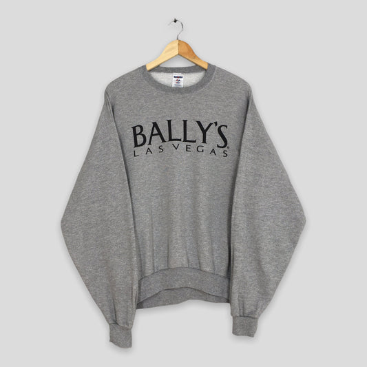 Y2K Bally's Las Vegas Usa Gray Sweatshirt Large