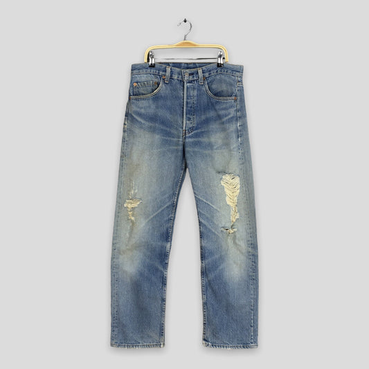 Levi's 501 Distressed Ripped Stonewash Jeans Size 31x29