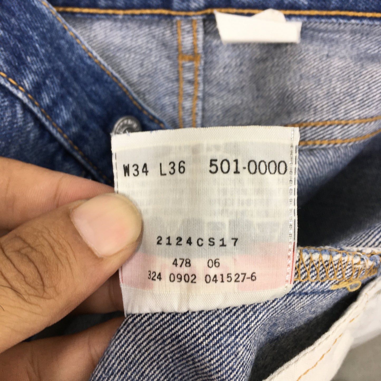 Levi's 501 Faded Blue Stonewash Jeans Size 32x33