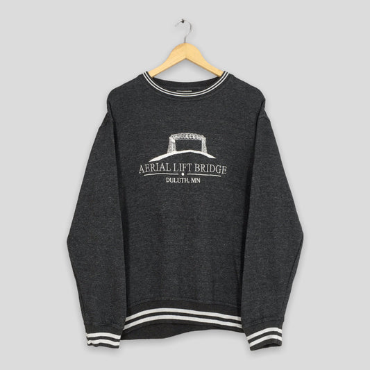 Y2K Aerial Lift Bridge Gray Sweatshirt Small