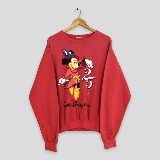 Sorcerer Mickey Mouse Red Sweatshirt Large