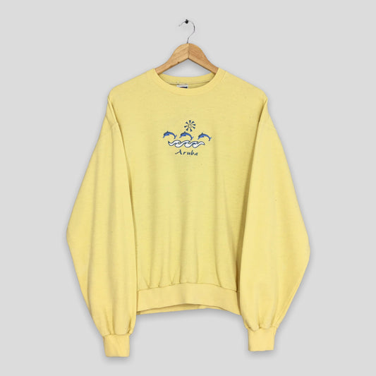 Aruba Beach Yellow Sweatshirt Medium