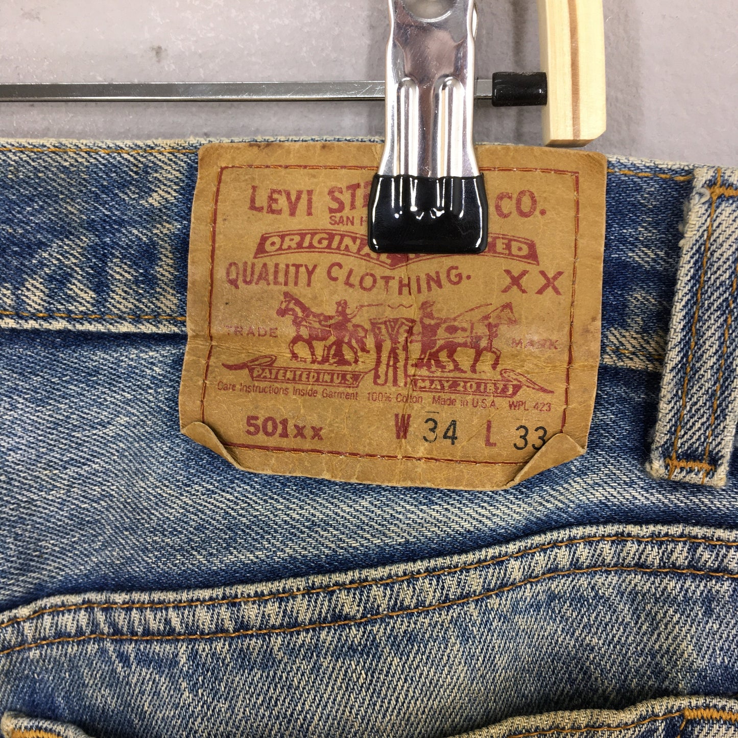 Levi's 501XX Distressed Ripped Stonewash Jeans Size 32x30