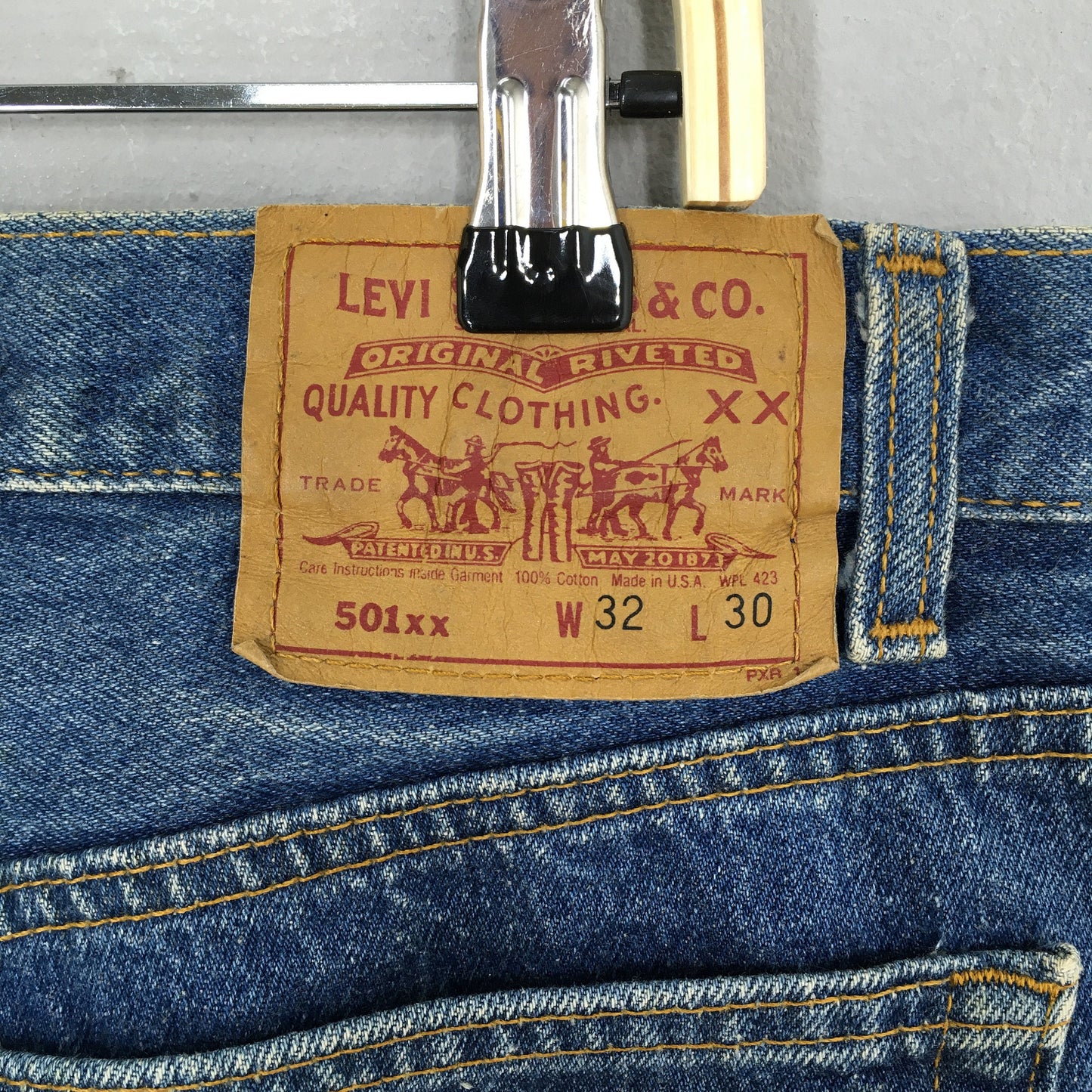 Levi's 501XX Faded Blue Stonewash Jeans Size 30x27