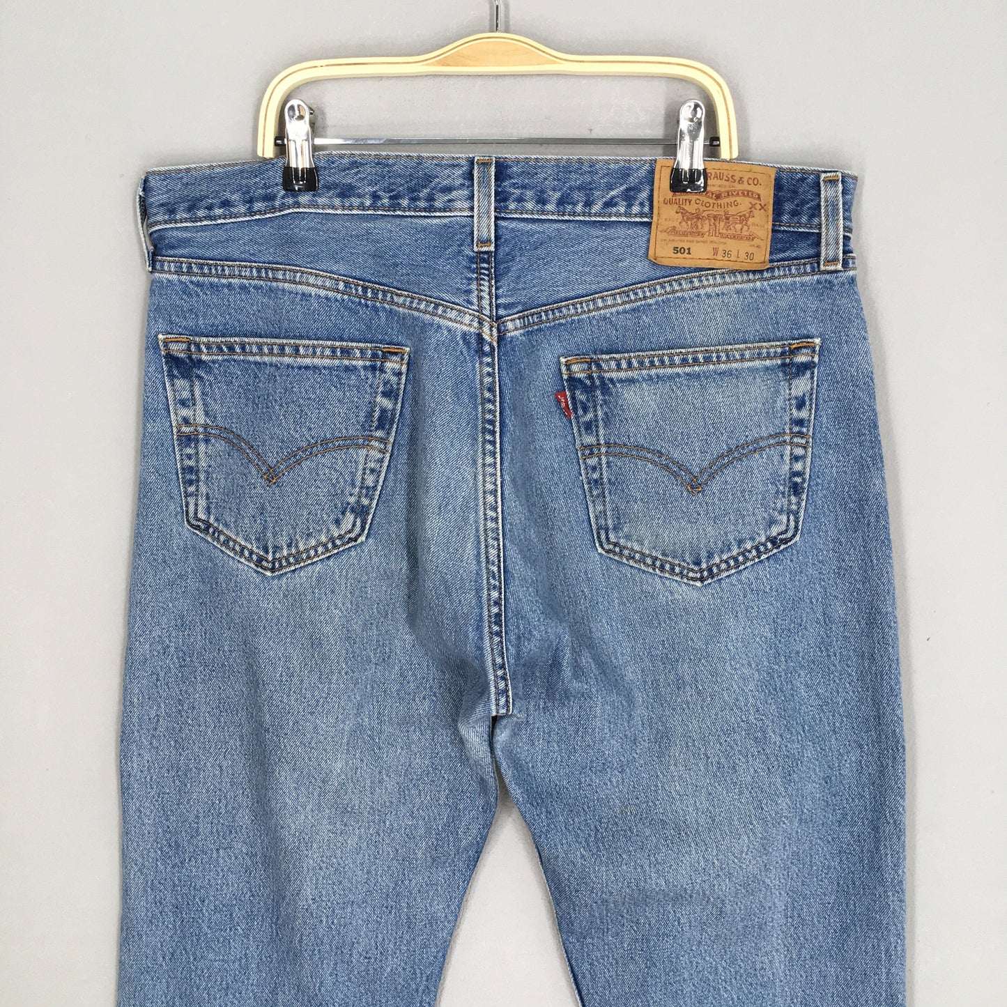 Levi's 501 Faded Blue Stonewash Jeans Size 34x29.5