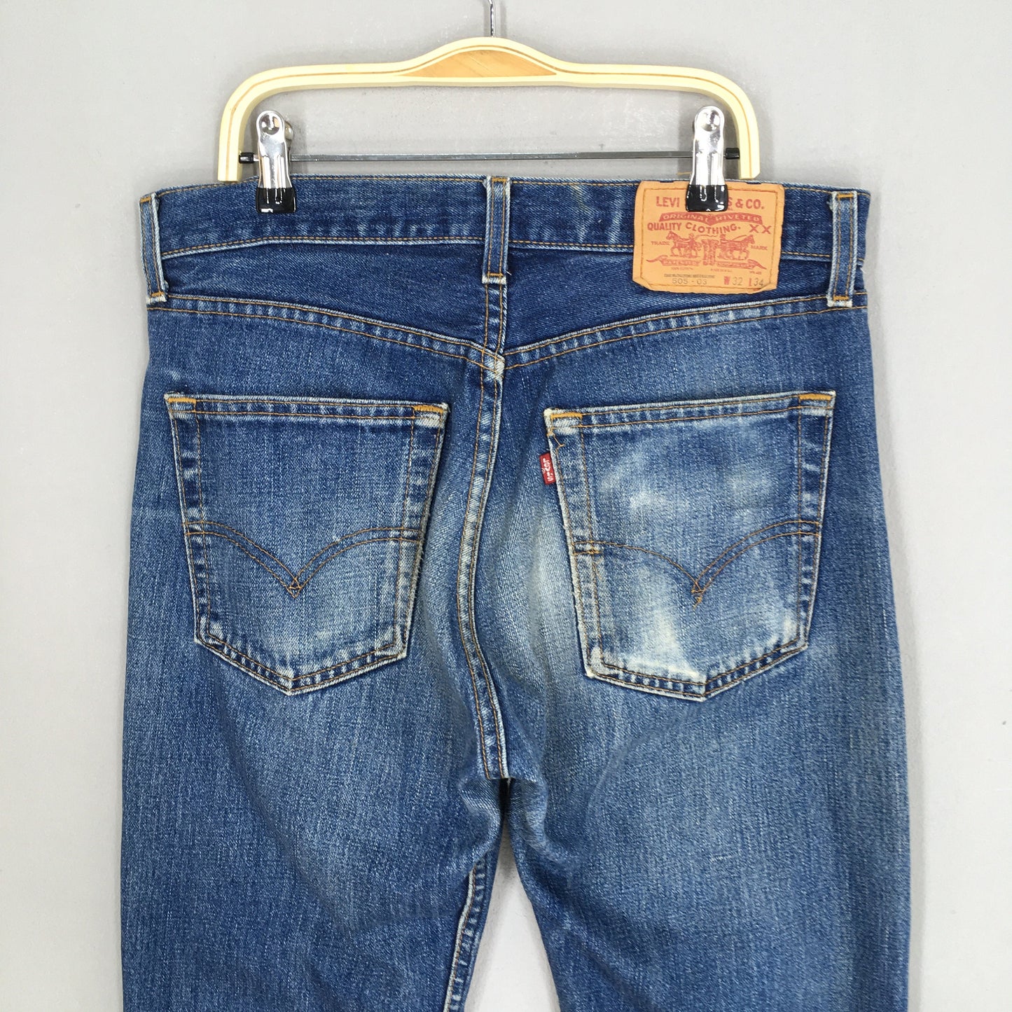 Levi's 505 Faded Blue Light Wash Jeans Size 31x29.5