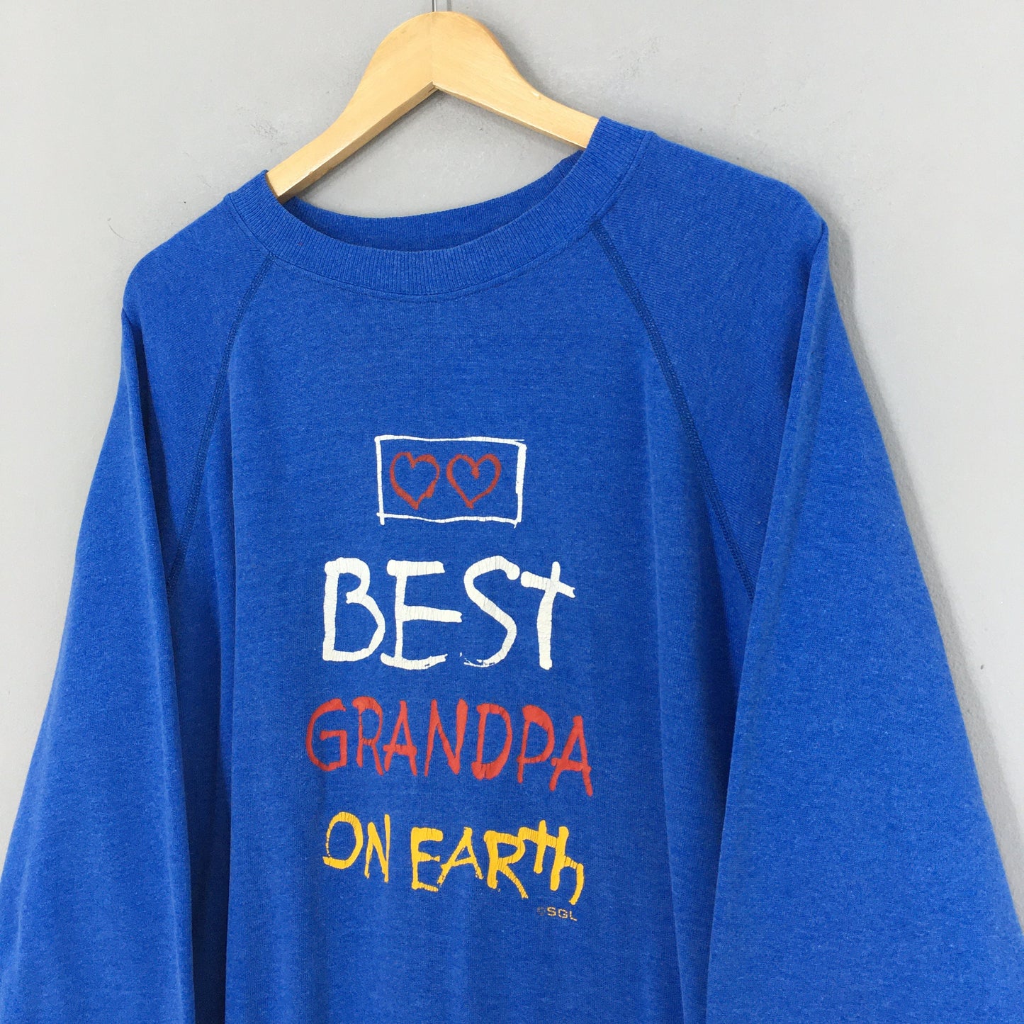 Best Grandpa On Earth Blue Sweatshirt XLarge