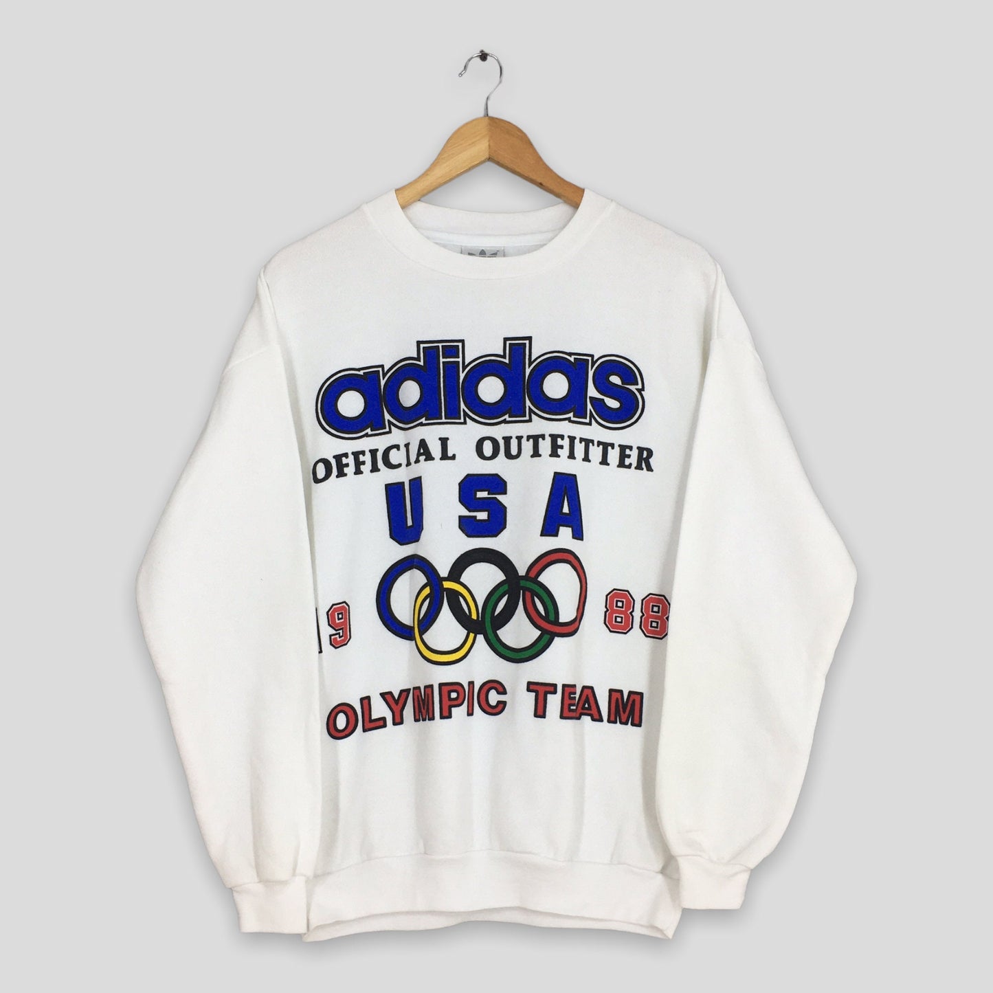 Adidas Usa Olympic Team White Sweatshirt Small