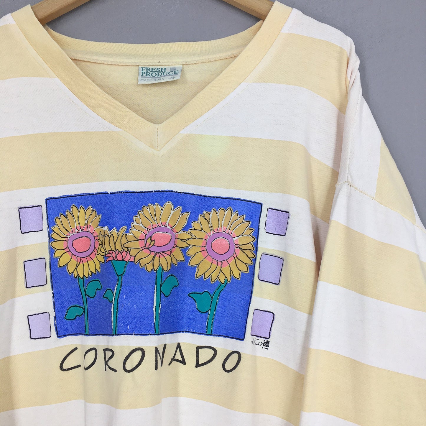 Colorado Sunflower Stripes Sweatshirt Medium