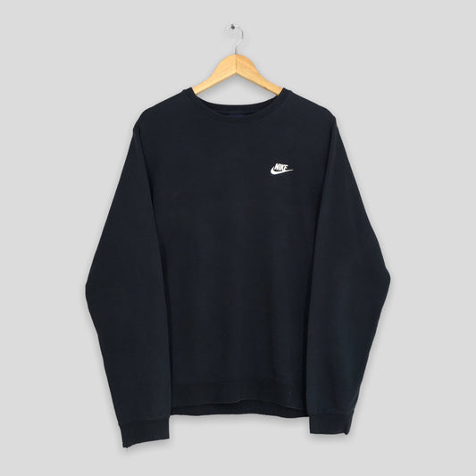 Y2K Nike Swoosh Black Sweatshirt XXLarge