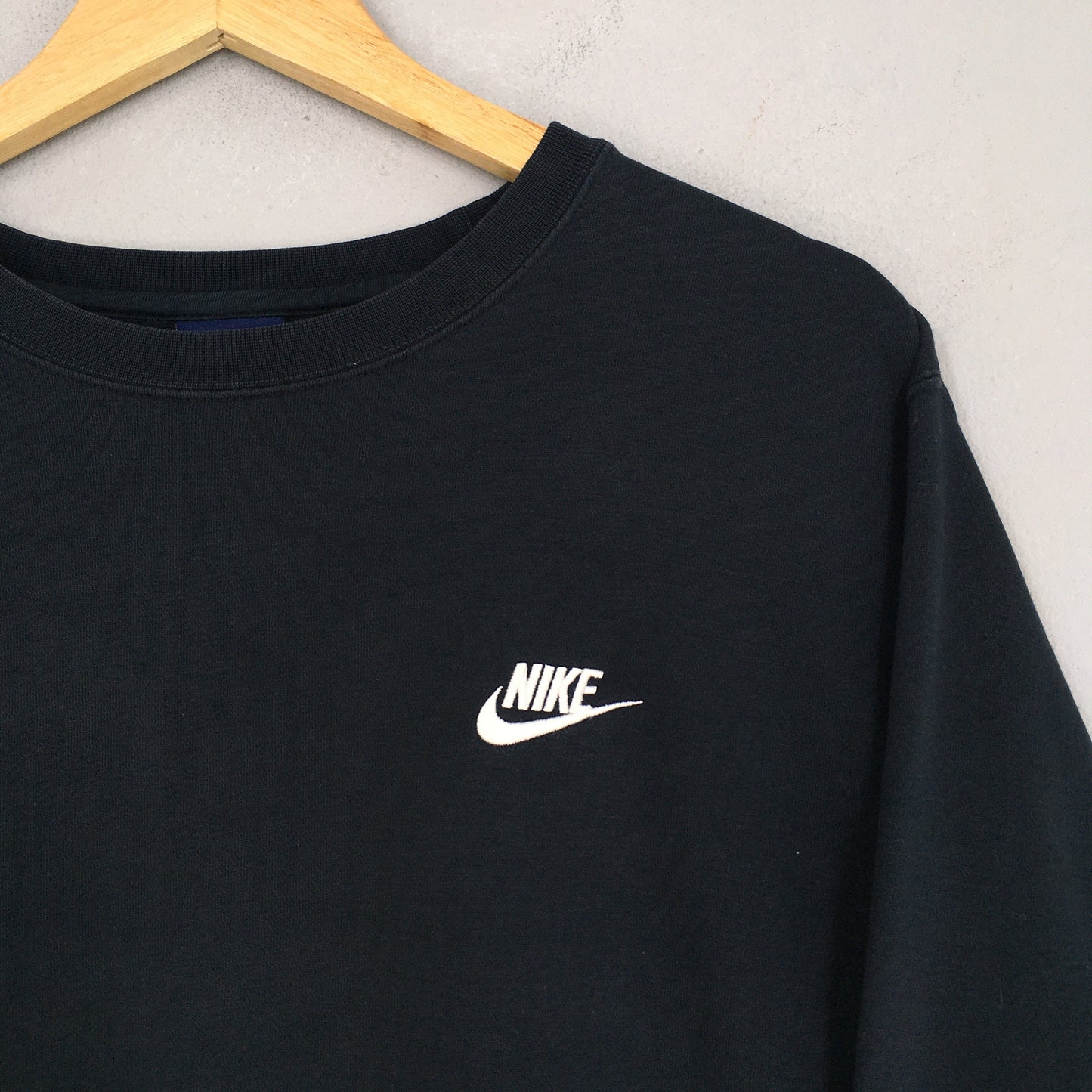 Y2K Nike Swoosh Black Sweatshirt XXLarge