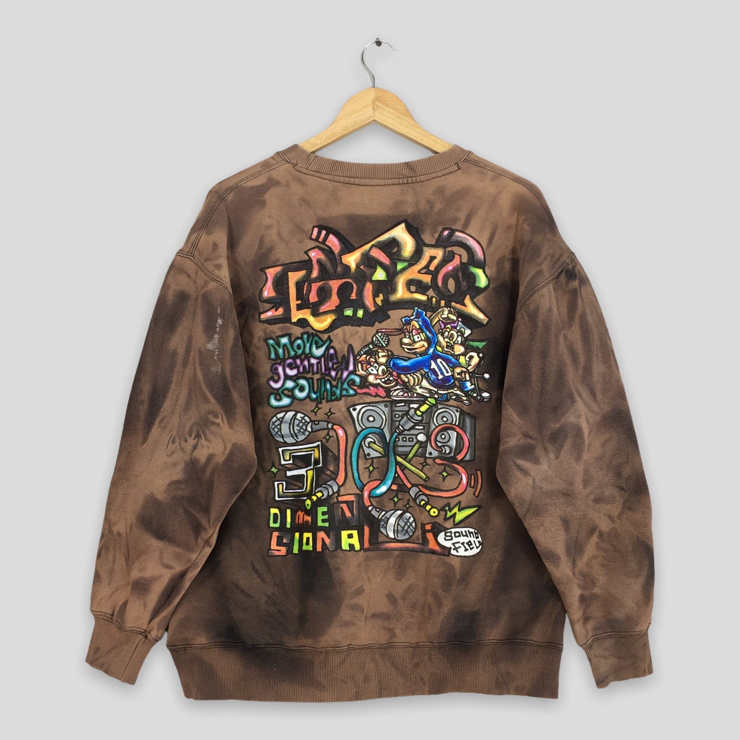 Streetwear Skaters Bleach Sweatshirt Large