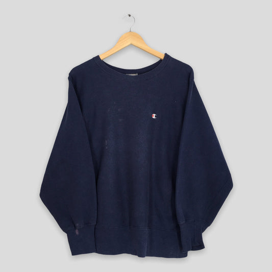 Champion Reverse Weave Blue Sweatshirt Medium