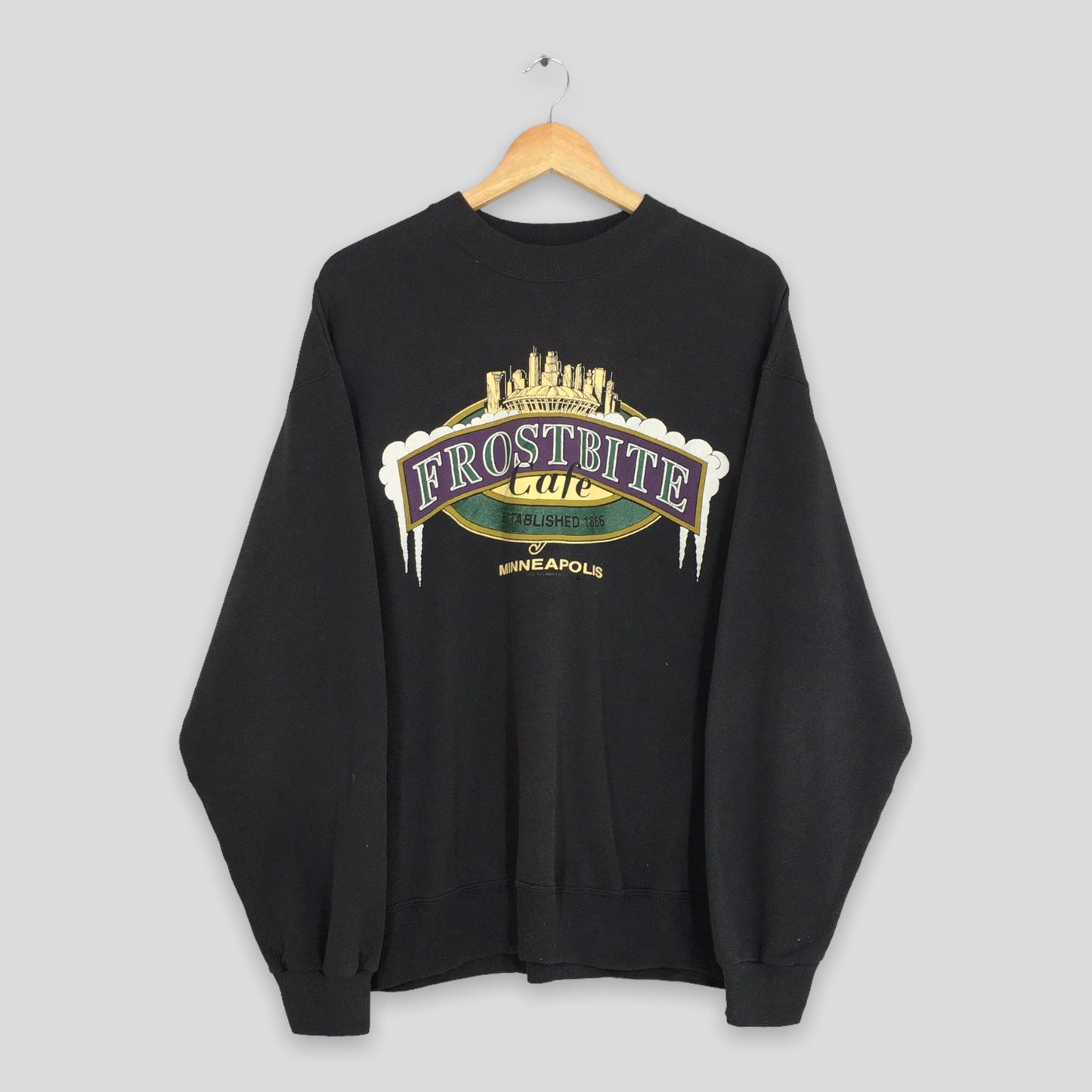 Frostbite Cafe Minneapolis Black Sweatshirt XLarge