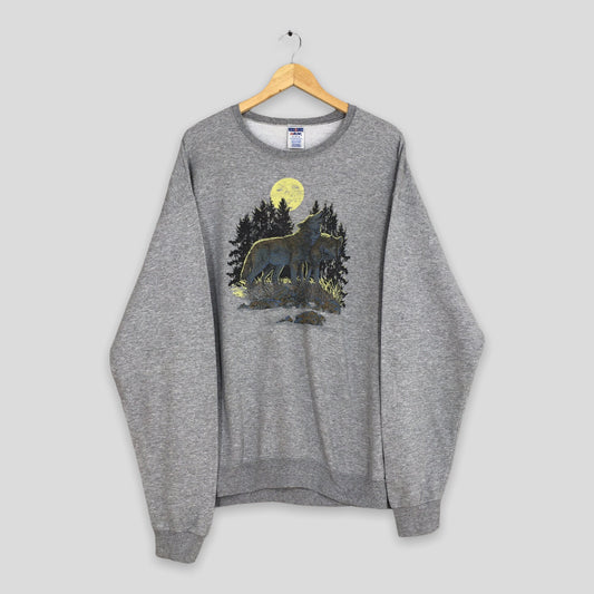 Lone Wolf Wildlife Gray Sweatshirt XLarge