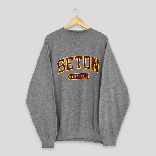 Y2K Seton Sentinels Gray Sweatshirt Large