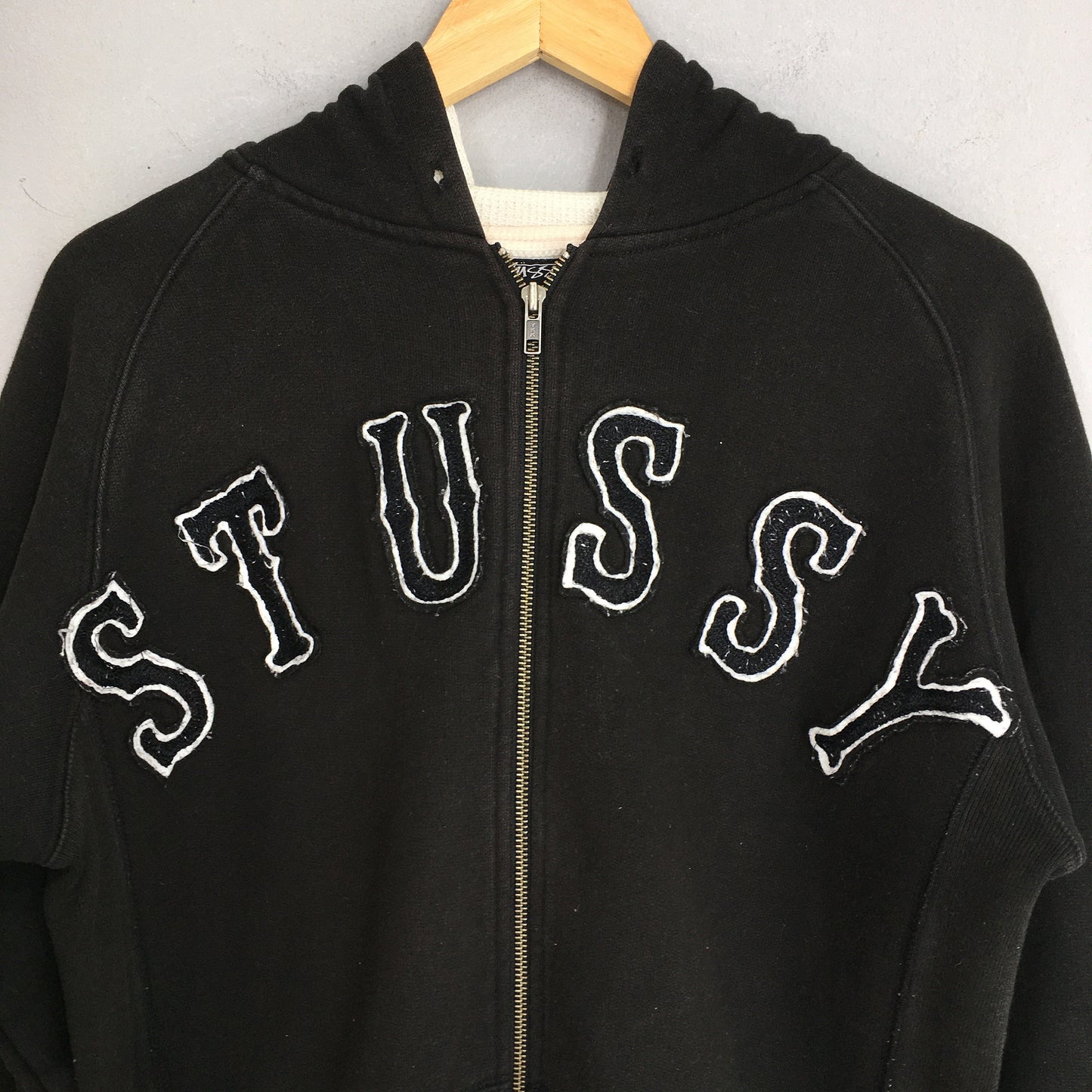 Stussy Usa Zipper Hoodie Black Sweater Medium