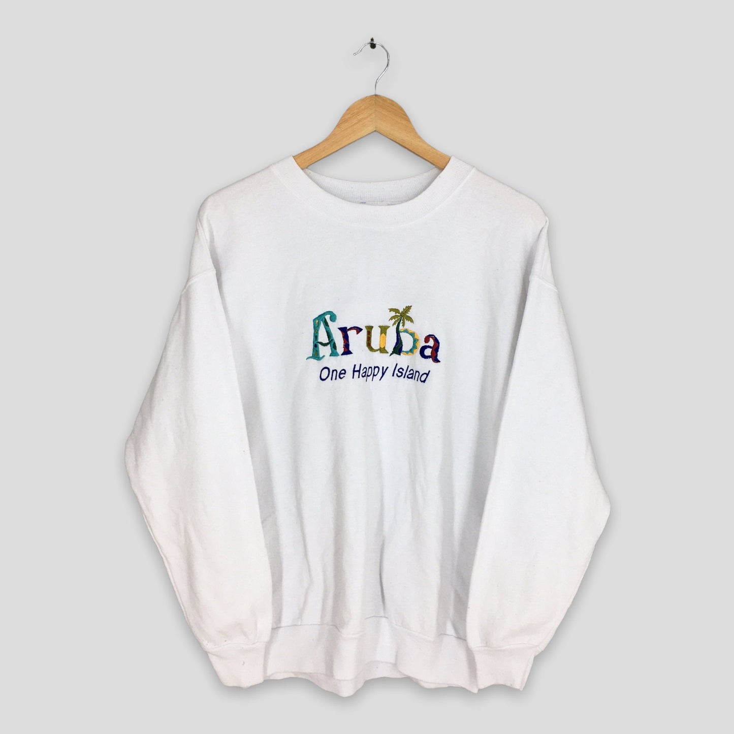 Aruba Island White Sweatshirt Mediu