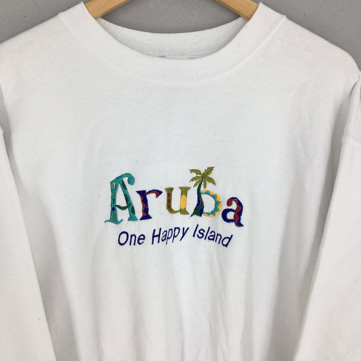 Aruba Island White Sweatshirt Mediu