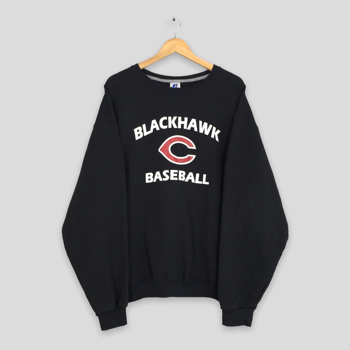 Baseball Black Hawk College Sweatshirt XLarge