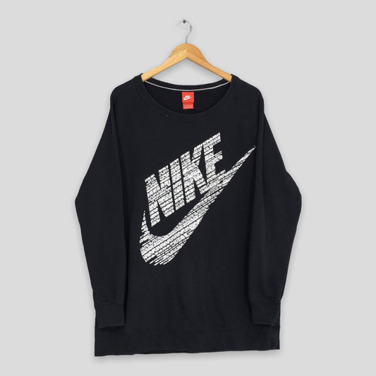 Nike Swoosh Black Sweatshirt Large