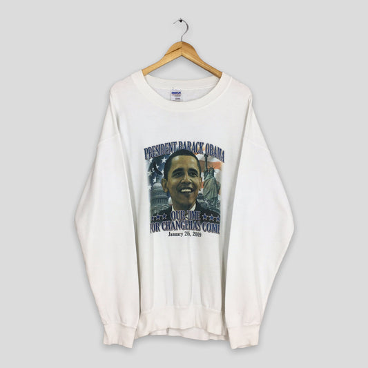 Barrack Obama Usa President Sweatshirt Large