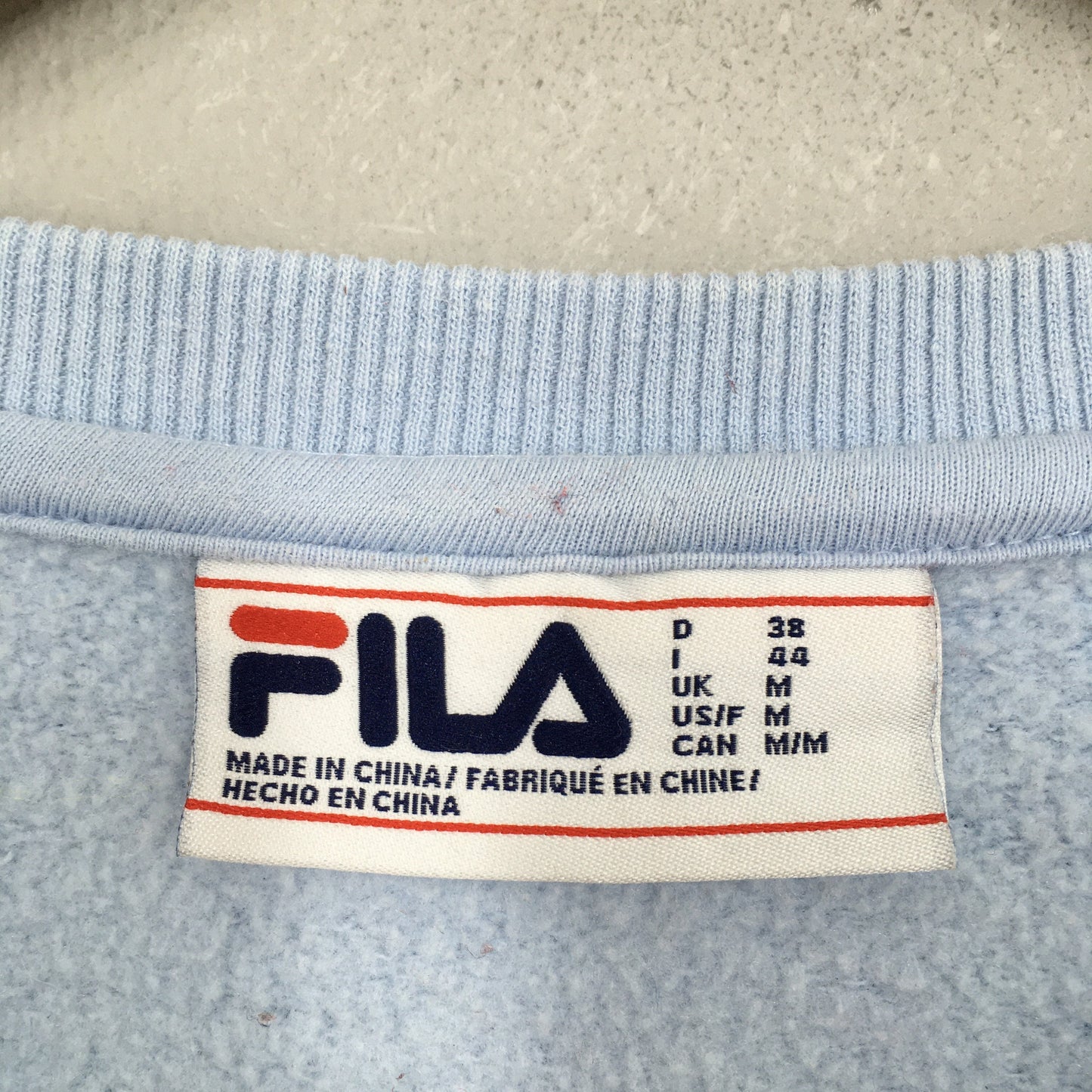 Fila Italia Light Blue Sweatshirt Medium