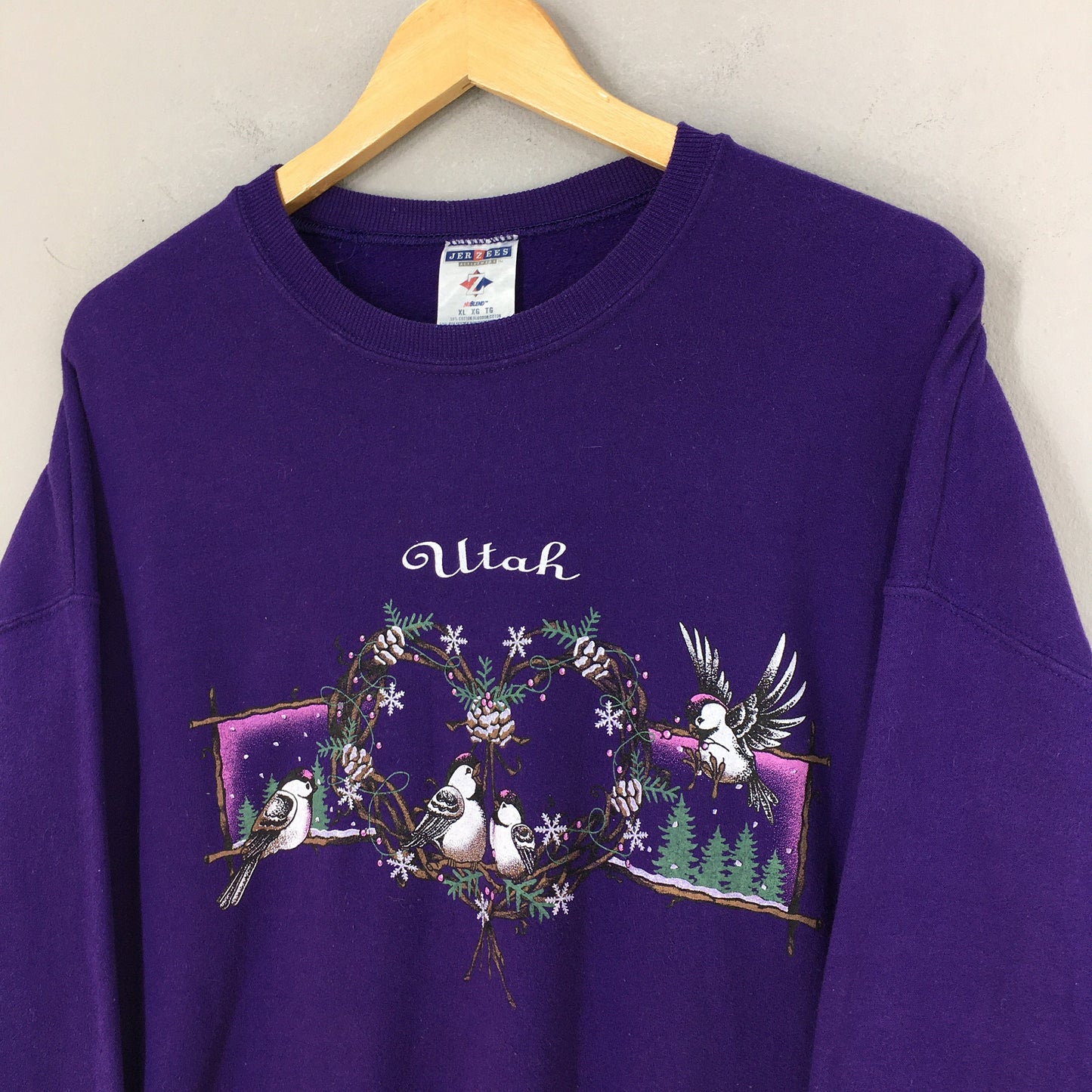 Utah Habitat Bird Purple Sweatshirts XLarge