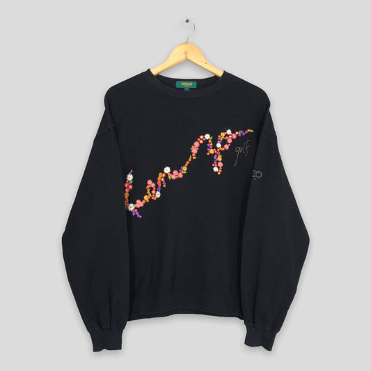 Kenzo Jeans Floral Black Sweatshirt Medium